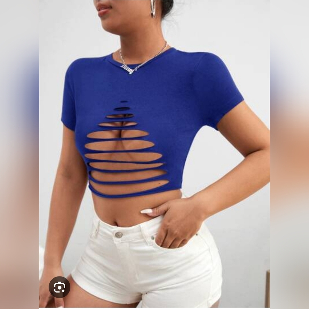 Shein SXY cut Out Crop Tank Top Woman‎ Size L